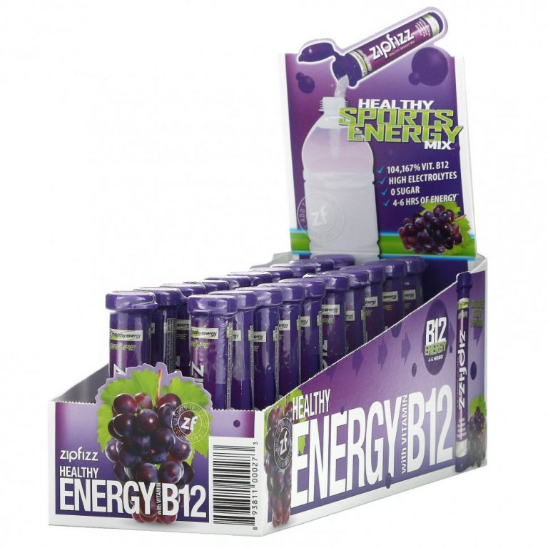 Zipfizz, Healthy Energy Mix, Grape Pack, 20 Tubes, 11 g Each