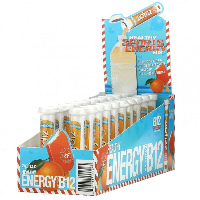 Zipfizz, Healthy Energy With Vitamin B12, Orange Cream, 20 Tubes, 11 g Each