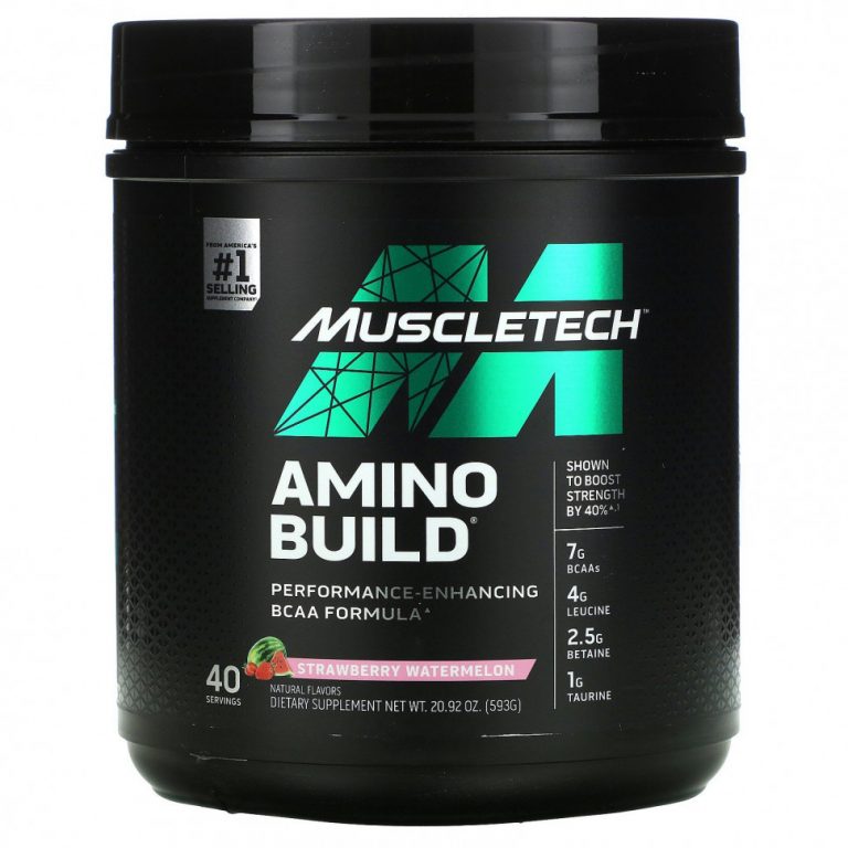 Muscletech, Amino Build, аминокислоты, клубника и арбуз, 593 г (20,92 унции)