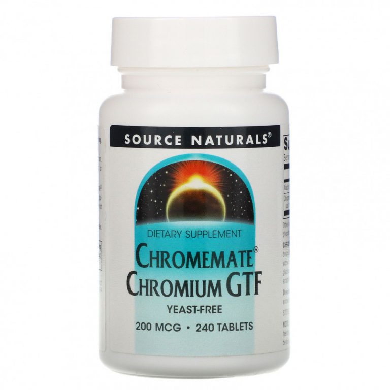 Source Naturals, Chromemate, GTF, хром, 200 мкг, 240 таблеток