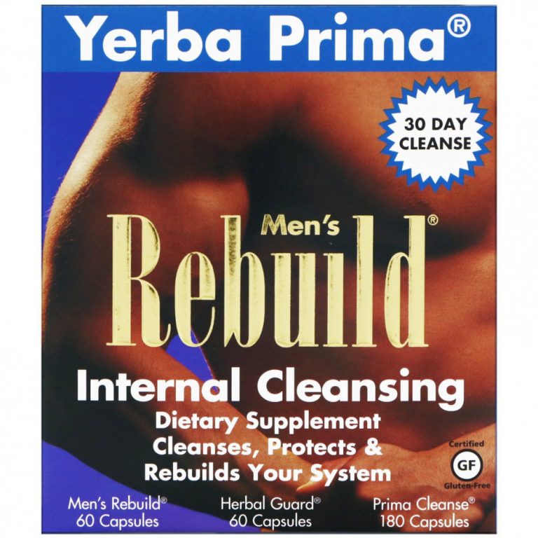 Yerba Prima, Men’s Rebuild Internal Cleansing, программа из 3 этапов, 3 флакона