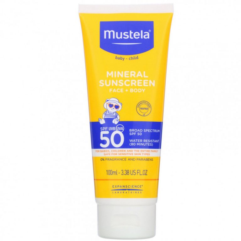 Mustela, минеральное солнцезащитное средство для детей, SPF 50, 100 мл (3,38 жидк. унции)