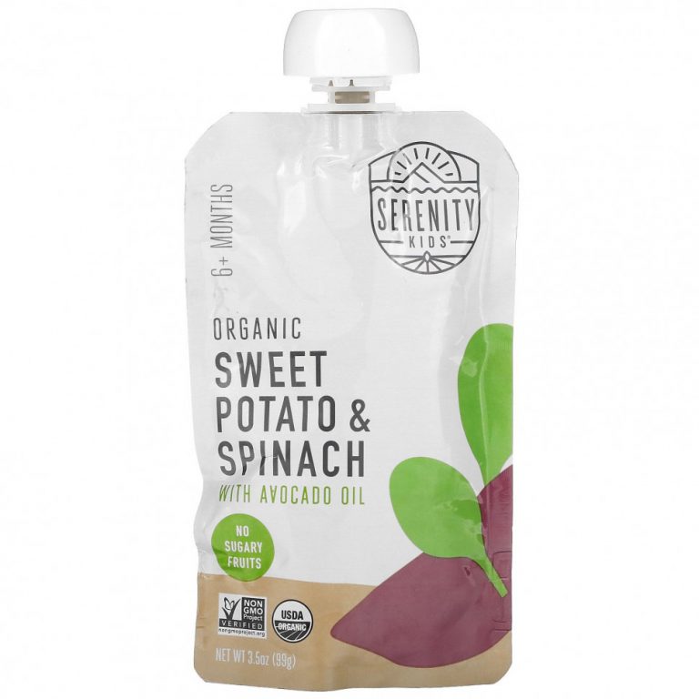 Serenity Kids, Organic Sweet Potato & Spinach with Avocado Oil, 6+ Months, 3.5 oz (99 g)