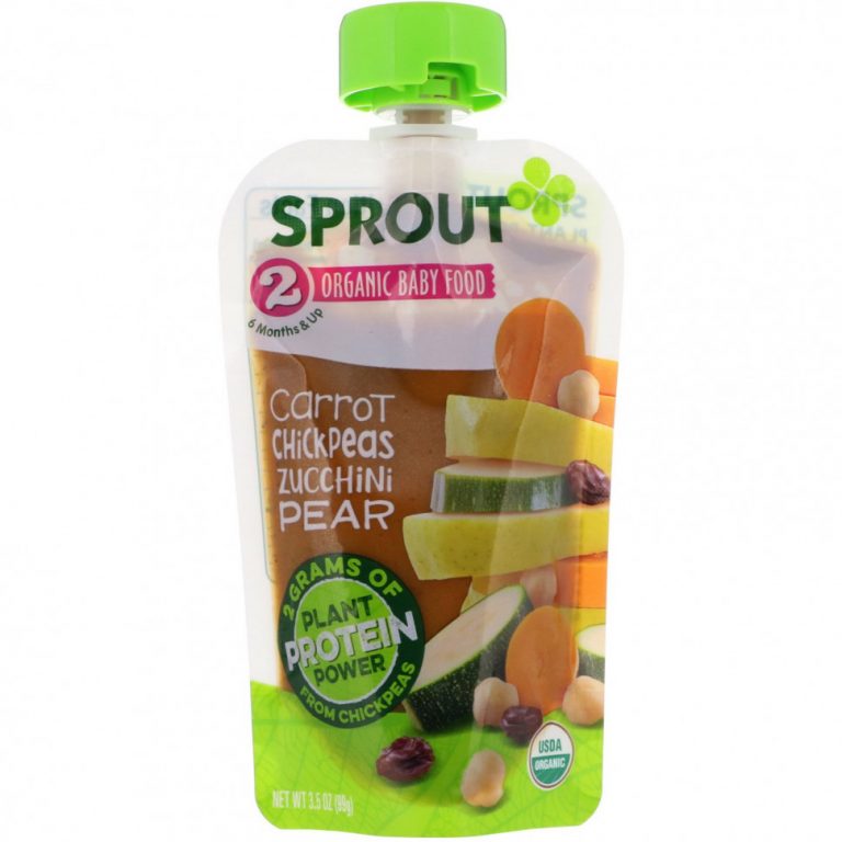 Sprout Organic, Детское питание, этап 2, морковь, нут, цуккини и груша, 99 г