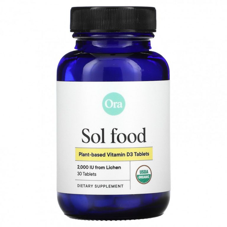 Ora, Sol Food, растительный витамин D3, 2000 МЕ, 30 таблеток