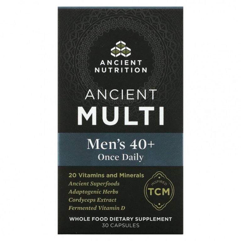 Dr. Axe / Ancient Nutrition, Ancient Multi, для мужчин старше 40 лет, 1 раз в день, 30 капсул