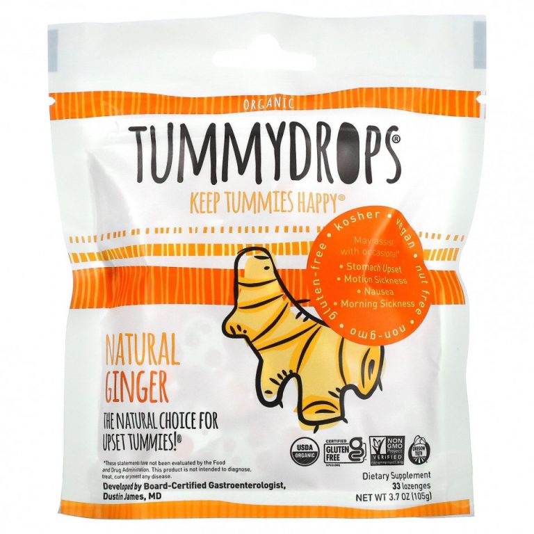 Tummydrops, Органический, натуральный имбирь, 33 пастилки, 105 г (3,7 унции)