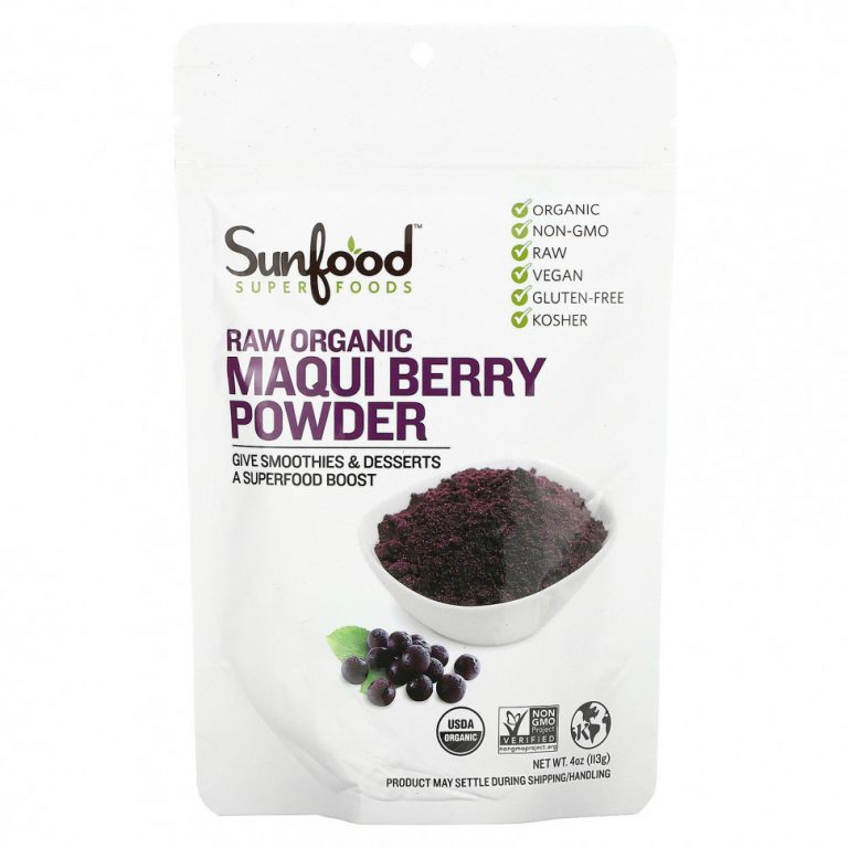 Sunfood, Superfoods, порошок из необработанных органических ягод маки, 113 г (4 унции)