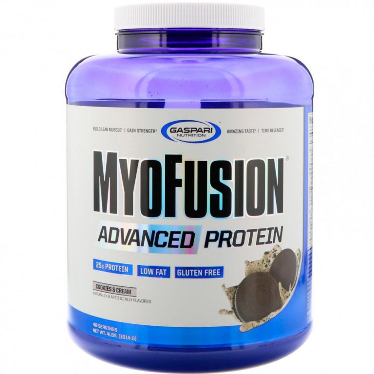 Gaspari Nutrition, MyoFusion Advanced, протеин, печенье и сливки, 1814 г (4 фунта)