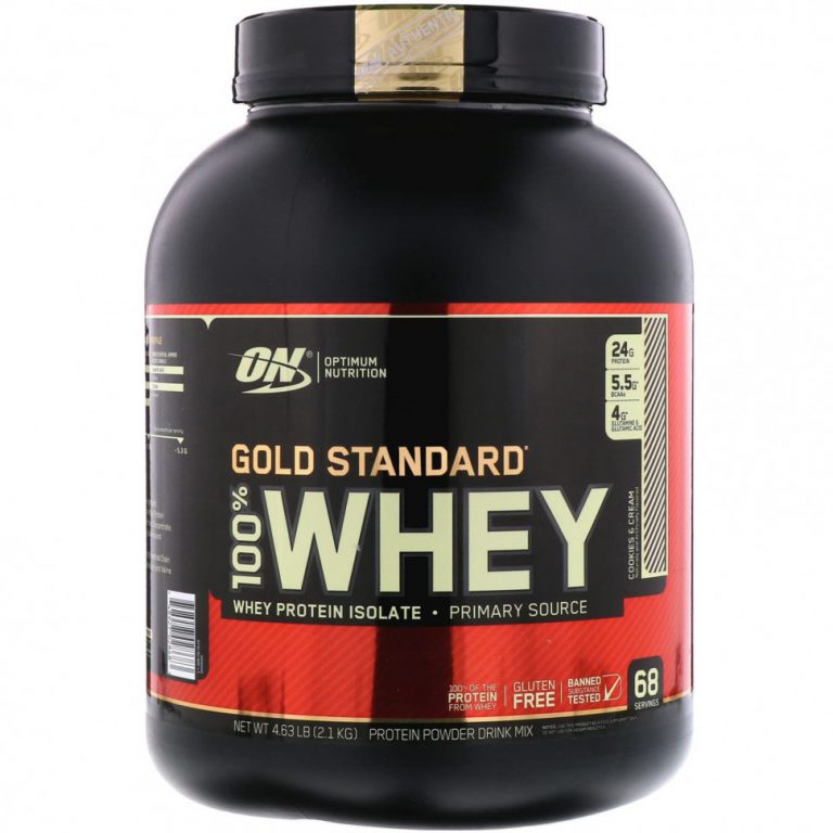 Optimum Nutrition, Gold Standard 100% Whey, сыворотка со вкусом печенья со сливками, 2,1 кг (4,63 фунта)