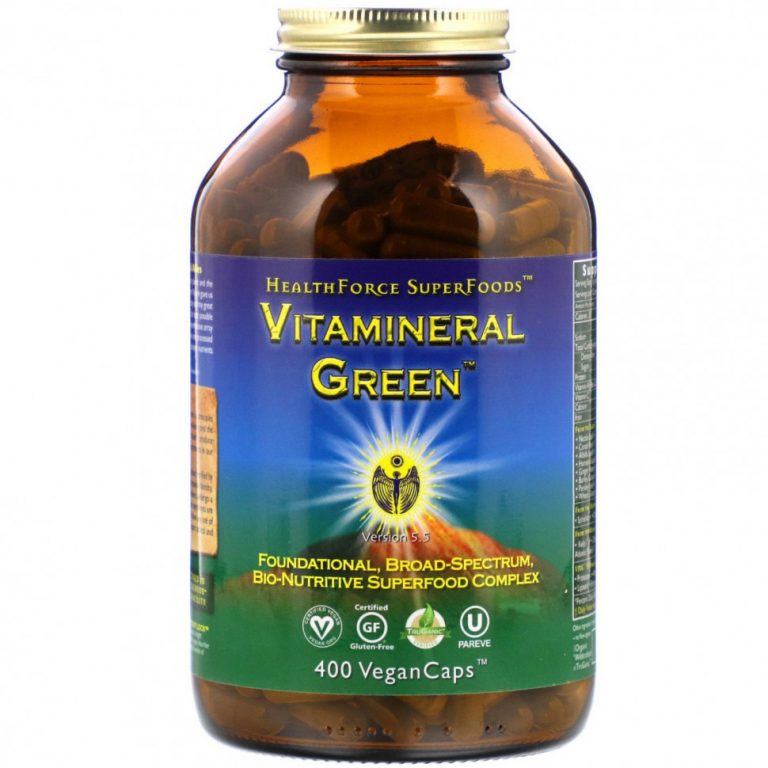 HealthForce Superfoods, Vitamineral Green, версия 5.5, 400 веганских капсул