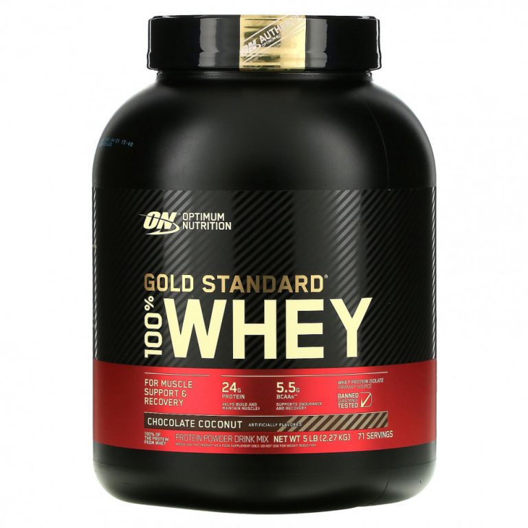 Optimum Nutrition, Gold Standard 100% Whey, со вкусом шоколада и кокоса, 2,27 кг (5 фунтов)