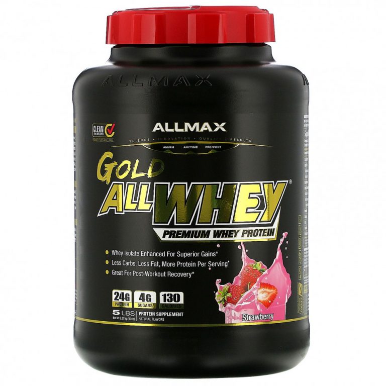 ALLMAX Nutrition, AllWhey Gold, Premium Whey Protein, Strawberry, 5 lbs. (2.27 kg)