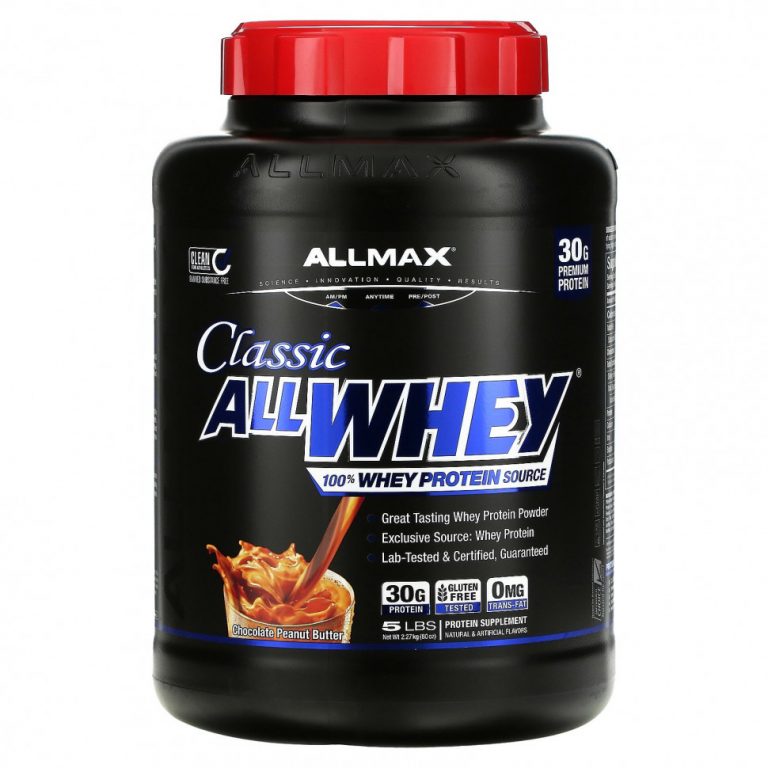 ALLMAX Nutrition, Classic AllWhey, 100% сывороточный протеин, шоколад и арахисовое масло, 2,27 кг (5 фунтов)