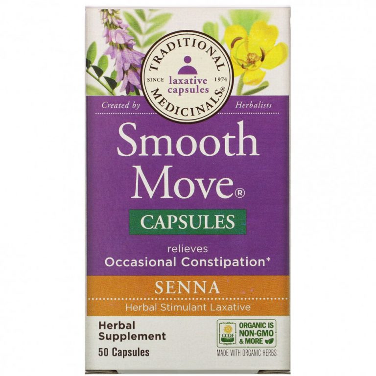 Traditional Medicinals, Smooth Move Capsules, сенна, 50 капсул