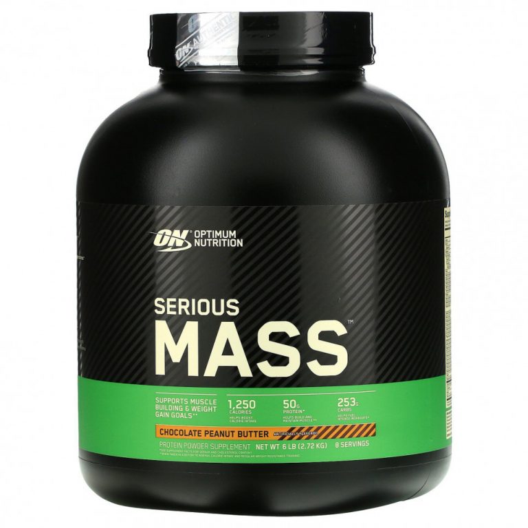 Optimum Nutrition, Serious Mass, протеиновый порошок, шоколадно-арахисовое масло, 2,72 кг (6 фунтов)