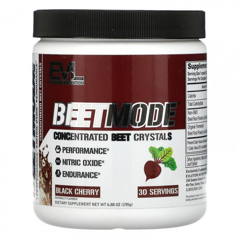 EVLution Nutrition, BeetMode, кристаллы концентрированной свеклы, черешня, 195 г (6,88 унции)