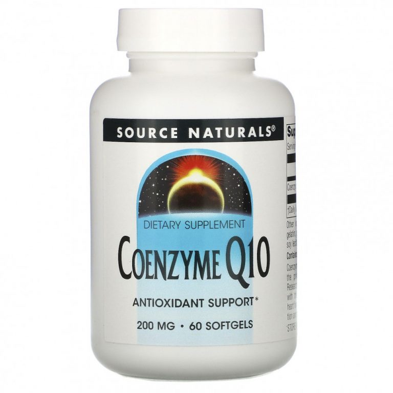 Source Naturals, коэнзим Q10, 200 мг, 60 мягких таблеток