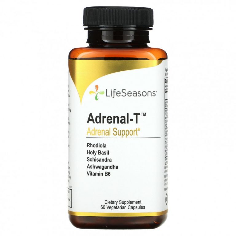 LifeSeasons, Adrenal-T, адреналиновая поддержка, 60 вегетарианских капсул