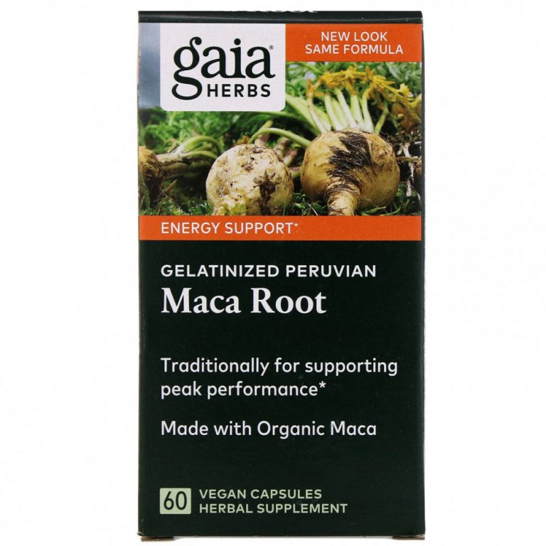 Gaia Herbs, Желатинированный корень маки, 60 растительных капсул