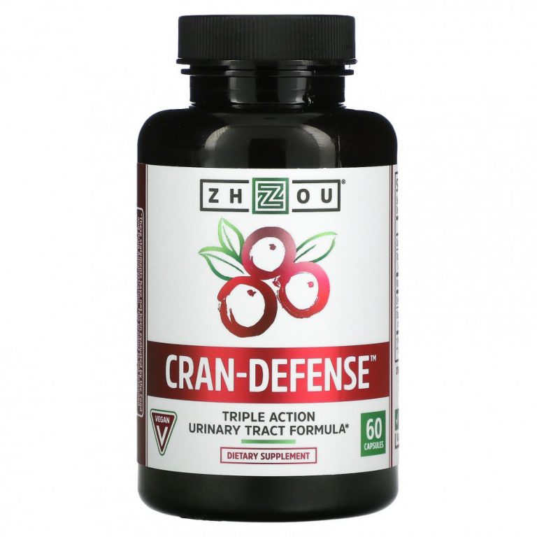 Zhou Nutrition, Cran-Defense, добавка для поддержки мочевыводящих путей, 60 капсул