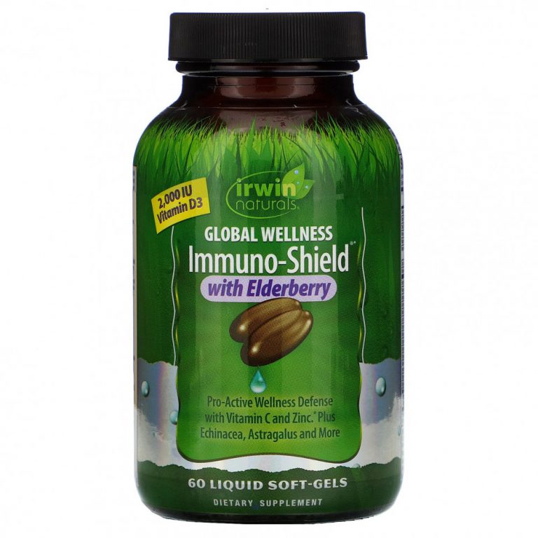 Irwin Naturals, Global Wellness Immuno-Shield с бузиной, 60 мягких гелевых капсул с жидкостью