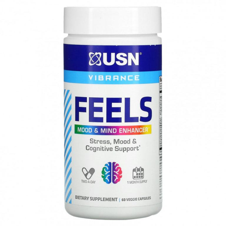 USN North America, Inc., FEELS — Mood & Mind Enhancer, 60 растительных капсул