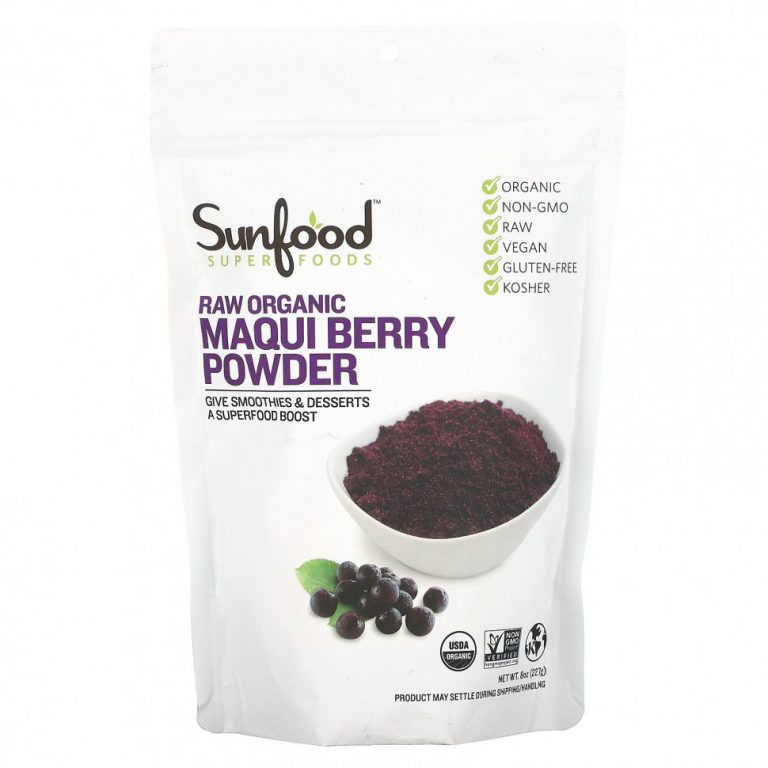 Sunfood, Superfoods, порошок из необработанных органических ягод маки, 227 г (8 унций)