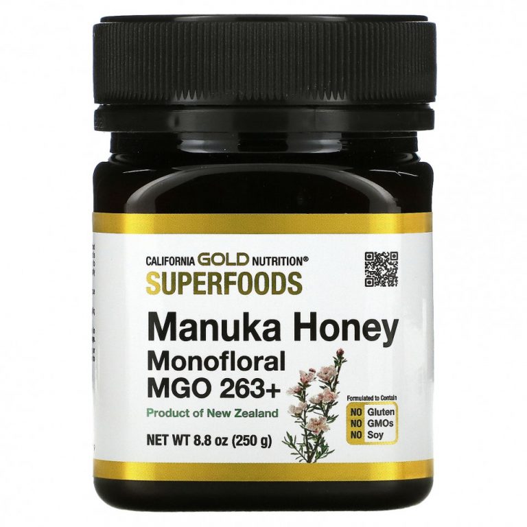 California Gold Nutrition, SUPERFOODS, монофлорный мед манука, MGO 263+, 250 г (8,8 унции)