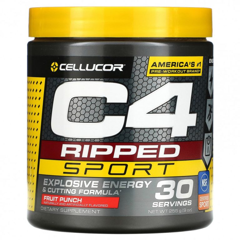 Cellucor, C4 Ripped Sport, перед тренировкой, фруктовый пунш, 255 г (9 унций)