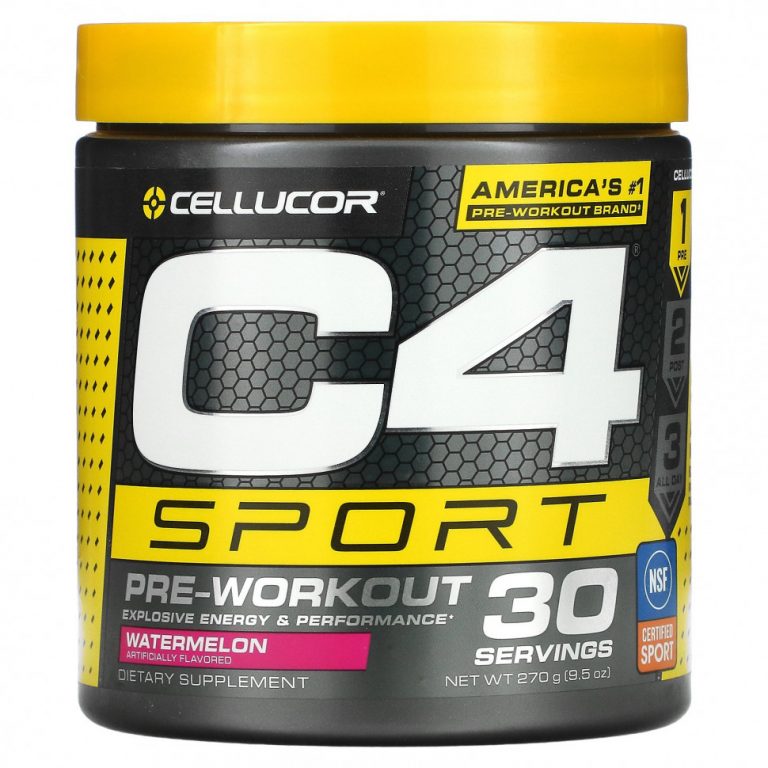 Cellucor, C4 Sport, Предтренировочная формула, Арбуз, 9,5 унц. (270 г)