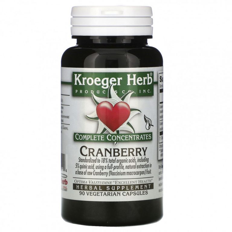 Kroeger Herb Co, Полные концентраты, клюква, 90 вегетарианских капсул