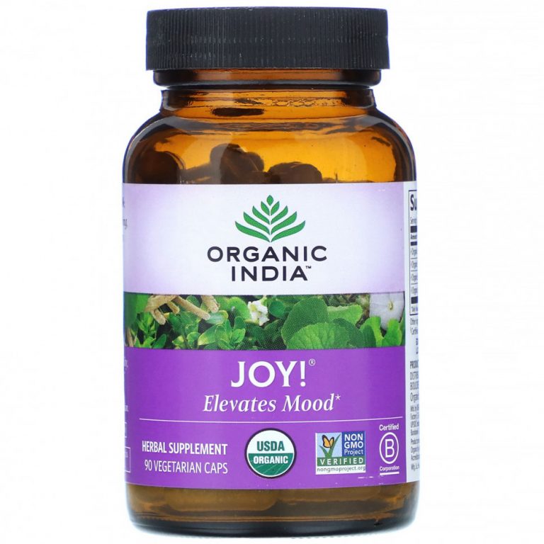 Organic India, Joy !, поднимает настроение, 90 вегетарианских капсул