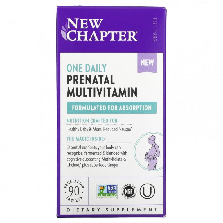 New Chapter, One Daily Prenatal Multivitamin, мультивитаминный комплекс для беременных, 90 вегетарианских таблеток