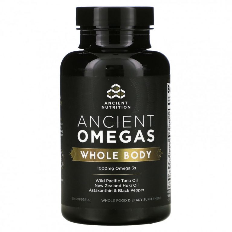 Dr. Axe / Ancient Nutrition, Ancient Omegas, для всего тела, 1000 мг, 90 мягких таблеток