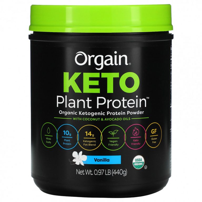 Orgain, Keto, Organic Plant Protein Powder, Vanilla, 0.97 lb (440 g)